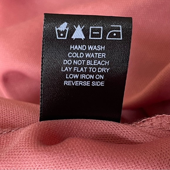 KENEDIK NWT WOMEN’S PLEATED DOT MESH LONG SLEEVE DRESS PINK MAUVE MEDIUM - Picture 11 of 11